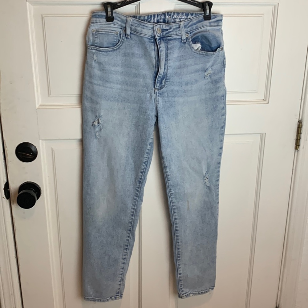 Gap jegging ankle high rise light wash size 18